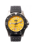 Breitling Superocean Automatic 46mm Yellow Dial Black Rubber Strap Watch for Men - M17368D71I1S1