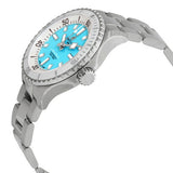 Breitling Superocean Automatic 36 Turquoise Dial Silver Steel Strap Watch for Men - A17377211C1A1