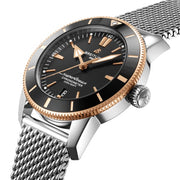 Breitling Superocean Heritage B20 Automatic 44 Black Dial Silver Mesh Bracelet Watch for Men - UB2030121B1A1