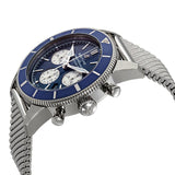 Breitling Superocean Heritage B01 Chronograph 44 Blue Dial Silver Mesh Bracelet Watch for Men - AB0162161C1A1