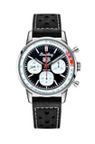 Breitling Top Time B01 Deus Black Dial Black Leather Strap Watch for Men - AB01765A1B1X1