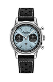 Breitling Top Time B01 Triumph Blue Dial Black Leather Strap Watch for Men - AB01764A1C1X1