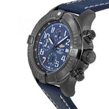 Breitling Super Avenger Chronograph 48 Night Mission Blue Dial Blue Leather Strap Watch for Men - V13375101C1X2