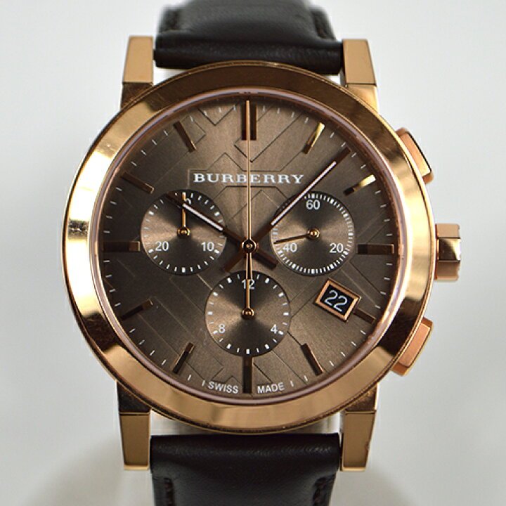 Burberry The City Grey Dial Brown Leather Strap Unisex Watch