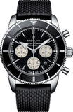 Breitling Superocean Heritage B01 Chronograph 44 Black Dial Black Mesh Bracelet Watch for Men - AB0162121B1S1