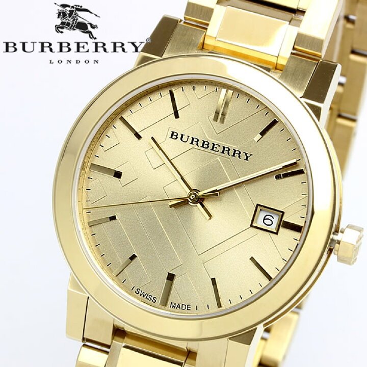 【新品電池】Burberrys デイト ゴールド 新品ベルト ラウンド 腕時計 BURBERRY - 【新品電池】Burberrys デイト ゴールド 新品ベルト