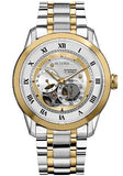 Bulova BVA Skeleton Silver Dial Two Tone Steel Strap Watch for Men - 98A123