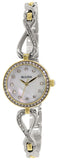 Bulova Analog Crystals Mother of Pearl Dial Silver Steel Strap Watch for Women - 98X109