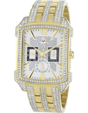 Bulova Crystal Chronograph White Dial Two Tone Steel Strap Watch for Men - 98C109