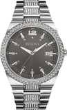 Bulova Crystal Collection Brown Dial Silver Steel Strap Watch for Men - 96B221