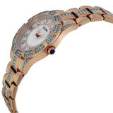 Bulova Crystal Mother of Pearl Dial Rose Gold Steel Strap Watch for Women - 98L197