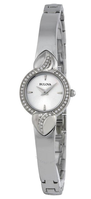 Bulova Crystal Pendant Silver Dial Silver Steel Strap Watch for Women - 96X111