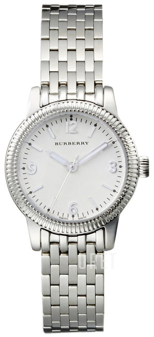 Burberry Utilitarian White Dial Silver Steel Strap Watch for Women - BU7856