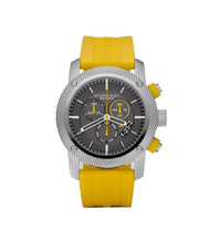 Burberry Sport Chronograph Grey Dial Yellow Rubber Strap Watch for Men - BU7712