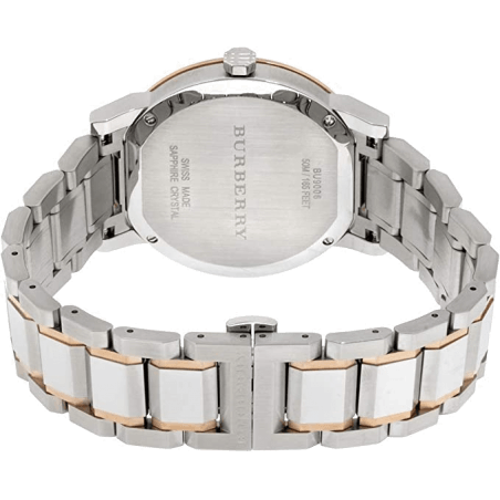 Burberry The City White Dial Two Tone Steel Strap Watch for Women Burberry The City White Dial Two Tone Steel Strap Watch for Women