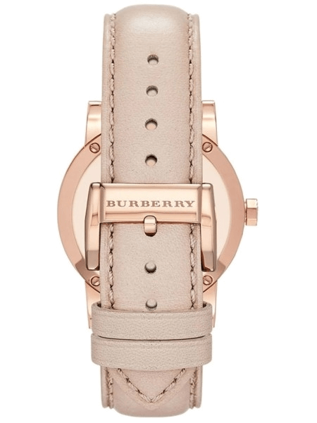Burberry The City Beige Dial Beige Leather Strap Watch for Women display picture 3