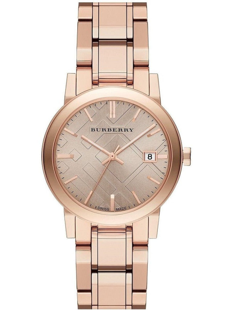 Burberry The City Diamonds Rose Gold Dial Rose Gold Steel Strap