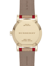 Burberry The City Champagne Dial Leather Strap Watch for Women - BU9139