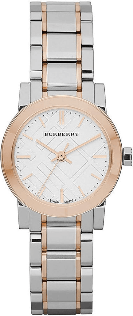 【動作OK】BURBERRY バーバリー BU9205 腕時計 レディース Burberry The City Silver Dial Two Tone Steel Strap Watch for Women