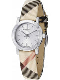 Burberry The City Nova Silver Dial Brown Leather Strap Watch for Women - BU9212
