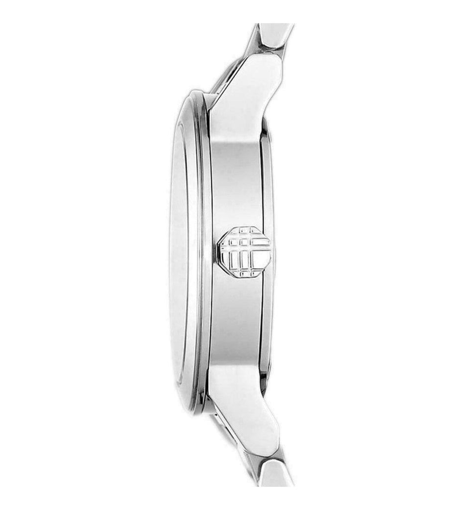 Burberry The City Diamonds Pink Dial Silver Steel Strap Watch for