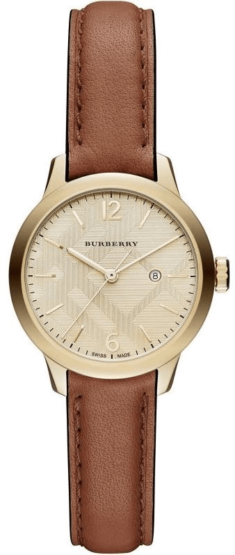 Burberry The Classic Champagne Gold Dial Brown Leather Strap Watch Burberry The Classic Champagne Gold Dial Brown Leather Strap Watch