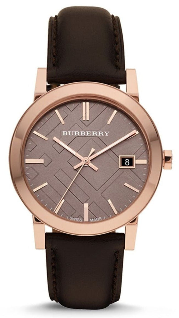 Burberry The City Brown Dial Brown Leather Strap Watch for Men