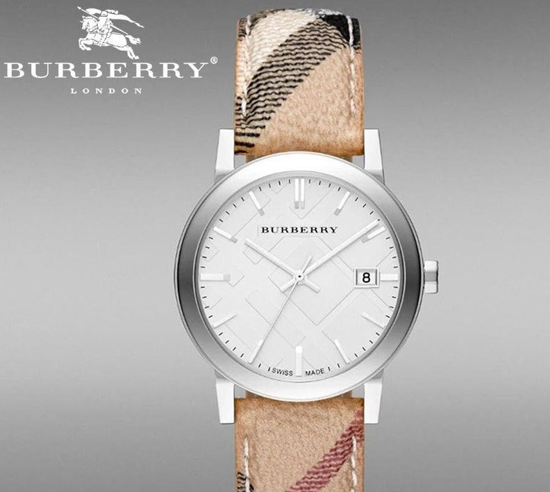 Burberry The City Silver Dial Brown Leather Strap Watch for  display picture 3