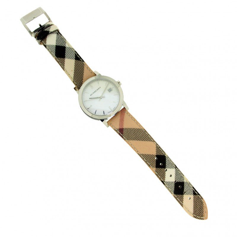Burberry The City Diamonds Mother of Pearl Dial Brown Leather