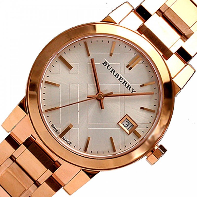 Burberry The City White Dial Rose Gold Steel Strap Watch for Women