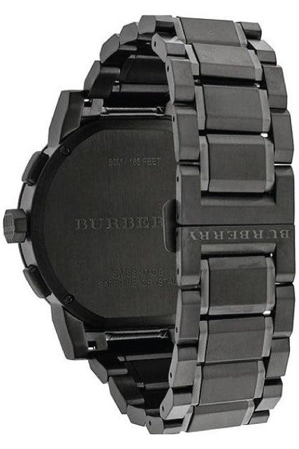 Burberry The City Navy Blue Dial Black Steel Strap Watch for Men - BU9