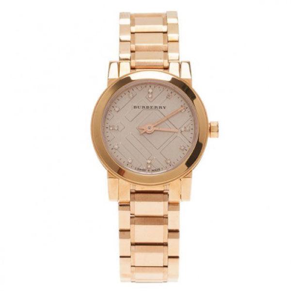 Burberry Heritage Rose Gold Dial Rose Gold Steel Strap Watch for Women