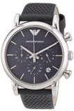 Emporio Armani Luigi Chronograph Quartz Grey Dial Grey Leather Strap Watch For Men - AR1735