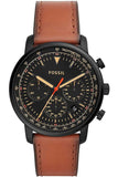 Fossil Goodwin Luggage Chronograph Black Dial Brown Leather Strap Watch for Men - FS5501