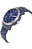 Fossil Grant Chronograph Blue Dial Blue Steel Strap Watch for Men - FS5230