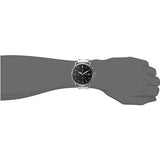 Fossil The Commuter Black Dial Silver Steel Strap Watch for Men - FS5391