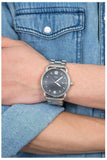 Fossil The Commuter Black Dial Silver Steel Strap Watch for Men - FS5391