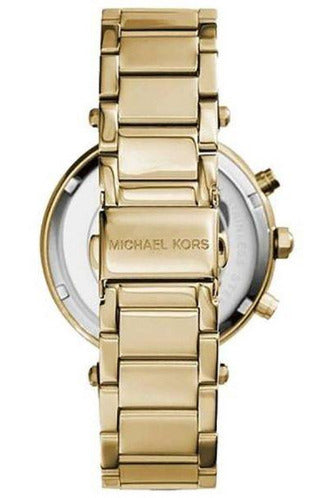 Michael Kors Parker Green Dial Gold Steel Strap Watch for Women - MK6263