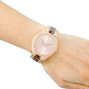 Michael Kors Runway Rose Gold Dial Two Tone Steel Strap Watch for Women - MK4301