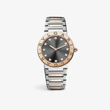 Bvlgari Lady Quartz Diamonds Grey Dial Two Tone Steel Strap Watch for Women - BVLGARI103067