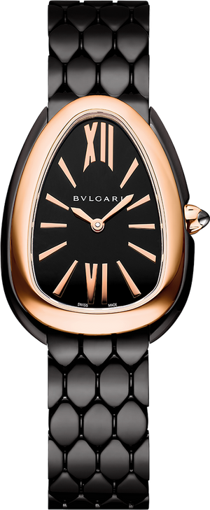 Bvlgari Serpenti Seduttori Black Dial Black Steel Strap Watch for Women - SERPENTI103704