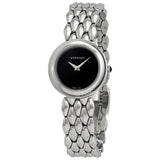 Versace V-Flare Quartz Black Dial Silver Steel Strap Watch for Women - VEBN00618