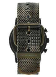 Emporio Armani Luigi Quartz Chronograph Black Dial Green Mesh Bracelet Watch For Men - AR11115