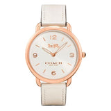 Coach Delancey White Dial White Leather Strap Watch for Women - 14502790