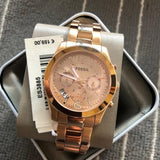 Fossil Boyfriend Multifunction Rose Gold Dial Rose Gold Steel Strap Watch for Women - ES3885