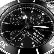 Breitling Superocean Heritage Chronograph 44 Black Dial Silver Mesh Bracelet Watch for Men - A13313121B1A1