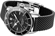 Breitling Superocean Heritage B20 Automatic 44 Black Dial Black Mesh Bracelet Watch for Men - AB2030121B1S1
