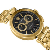 Versace Aion Chronograph Black Dial Gold Steel Strap Watch For Men - VE1D01721