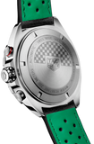 Tag Heuer Formula 1 Kaliber 16 Kronograf Otomatis Jam Tangan Tali Kulit Hitam Dial Hijau untuk Pria - CAZ2016.FC6473