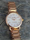 Coach Delancey White Dial Rose Gold Steel Strap Watch for Women - 14502497